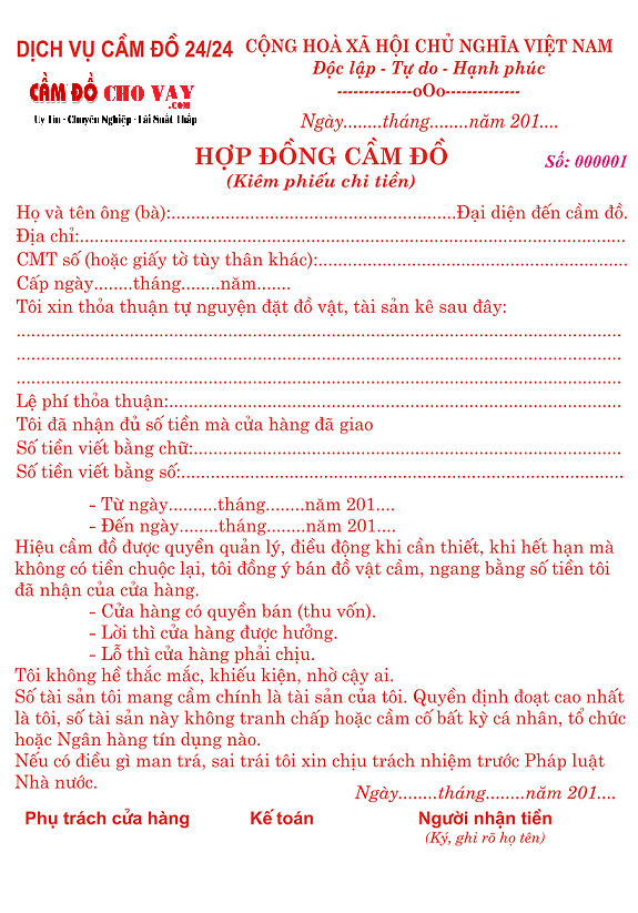 CẦM ĐỒ XE MÁY TẠI HÀ NỘI (UY TÍN - THỦ TỤC NHANH 1 GIỜ- LÃI THẤP) 4 giấy cầm đồ xe máy